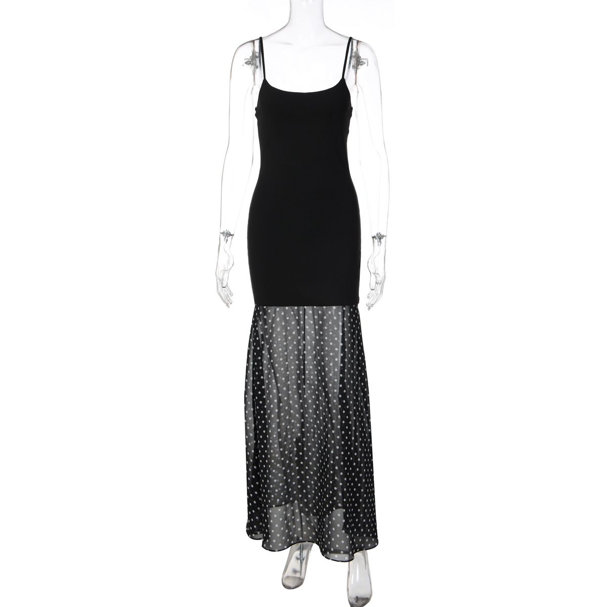 Women's European American Style Polka Dot Print Backless One Shoulder Bodycon Dress Summer New Tight Suspender 2026_ecoleips.com