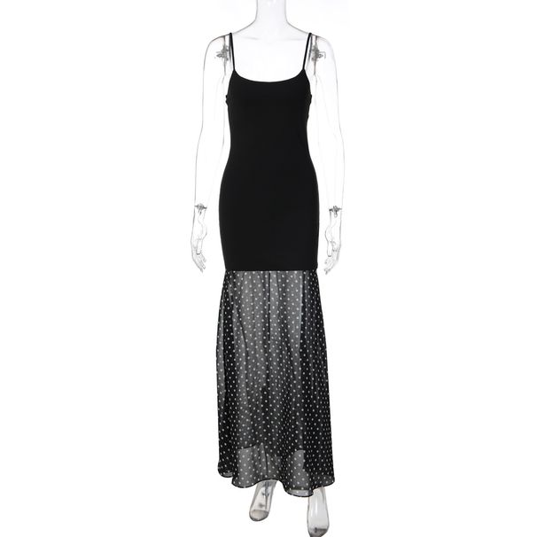 Women's European American Style Polka Dot Print Backless One Shoulder Bodycon Dress Summer New Tight Suspender 2026_ecoleips.com