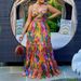 C8465 2022 Summer New Long Strap Print Sexy Fashion Big Hem European And American Style Dress_ecoleips.com