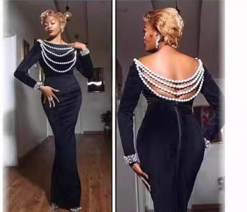 Women's Clothing Bead Bubble Beads Sexy Backless Dress_ecoleips.com
