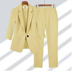 Thin Business Suit Casual Nine-quarter Sleeve Suit For Women_ecoleips.com