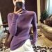 Women's High Neck Thick Knit Sweater Soft Slim Fit Long Sleeve Turtleneck Top For Fall Winter_ecoleips.com