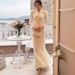 Elegant Printed Blazer & Pants Set – V-Neck Button-Down Office Suit, Princess Sleeves & Wrinkle-Resistant Fabric (S-Xxl, Cream)_ecoleips.com