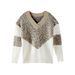 2027 Spring Autumn Fashion European-USA Lazy Style Knitwear Pullovers Women V-Neck Leopard Print Splicing Long Sleeve Casual Loose Sweater_ecoleips.com