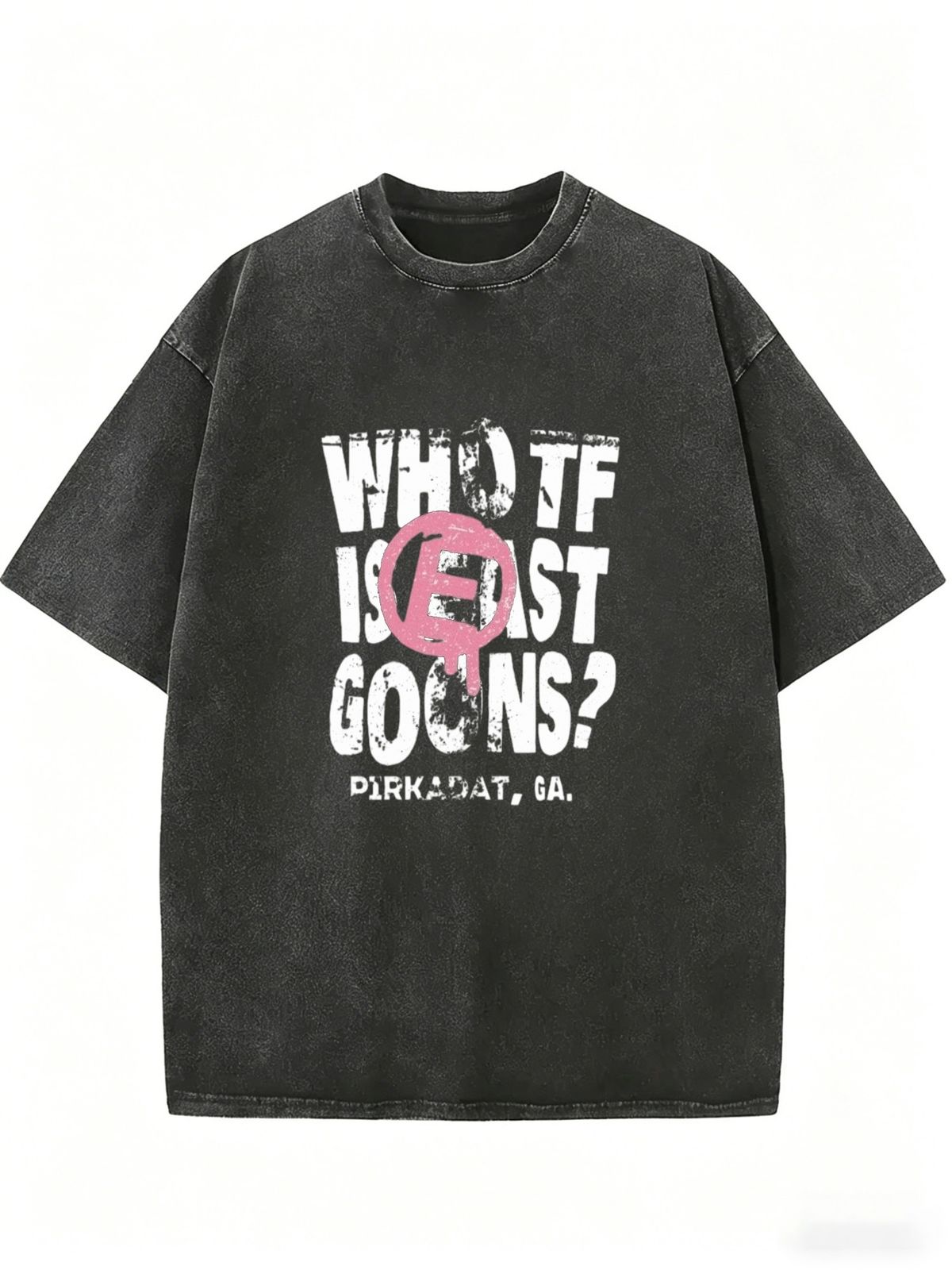 Vintage Washed Distressed Graphic T Shirts For Women, Retro Grunge Letter Print Oversized Short Sleeve Tee, Casual Loose Streetwear Tops_ecoleips.com