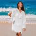 Women's Clothing Summer New Ladies Bamboo Cotton Split Flying Sleeves Lace Blouse Beach Skirt_ecoleips.com