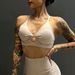 Women's Cationic Brushed Sports Bra Deep V Neck Backless Nude Fitness Yoga Top American Style Sexy Breathable Clothing_ecoleips.com