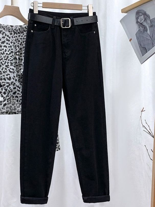 K Cowboy Straight Leg Pants For Women, New Style, Slim, High Waisted, Loose Nine Inch Haren Carrot Pants. No Belt Or Other Accessories_ecoleips.com