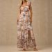 Women's Petite Floral Print Dress Summer Stylish Bow Suspender Dress Clothing for Women_ecoleips.com