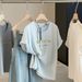 Korean Style Women's Short Sleeve T-Shirt Beaded 3D Letters round Neck Summer Loose Casual Fashion Simple Versatile Slimming Top_ecoleips.com