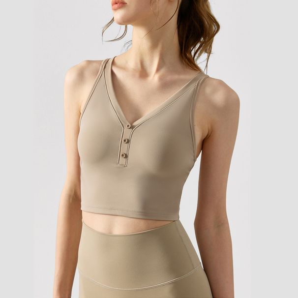 Naked V-neck Sports Vest Underwear Women's Cross Beauty Back Bra Fitness Outdoor Running Yoga Clothing_ecoleips.com