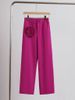 Women's Clothing Sports Suit One Piece Outfit Round Neck Top Wide Leg Pants Casual Two Piece Suit_ecoleips.com