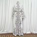 M385# Flared Sleeve Maxi Dress – Turkish-Inspired Elegance With Stand Collar (White/Blue, M-XXL)_ecoleips.com