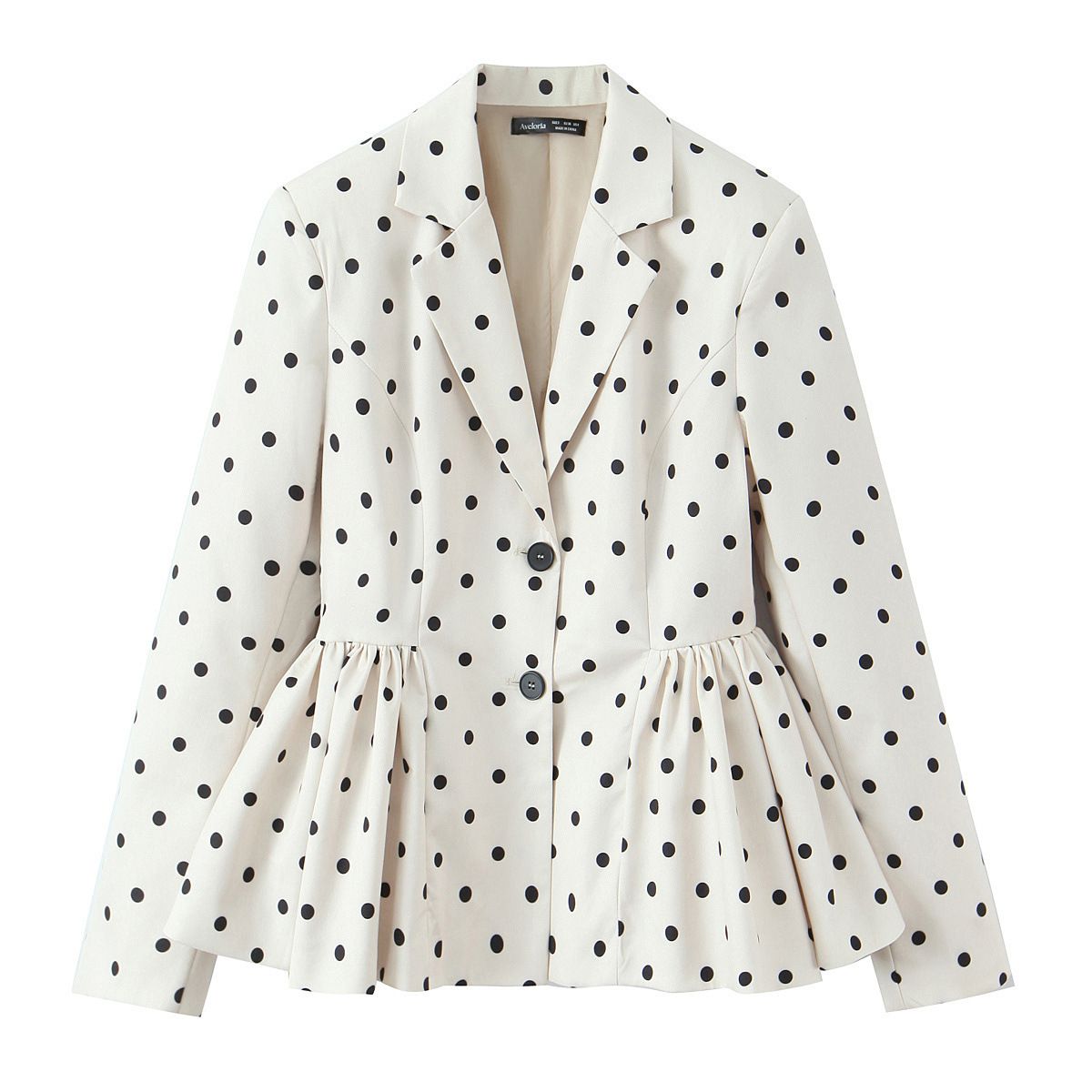 2025 Autumn Winter Fashion Double-Breasted Blazer With Long Sleeves And Polka Dots For Women_ecoleips.com