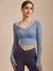 K Yoga Suit Top With High-end Feel, Mesh Long Sleeved Short Sleeved Two-piece Set, Sports Interior One-piece_ecoleips.com