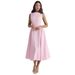 2025 Spring/Summer European And American Foreign Trade Women's New Round Neck Backless Solid Color High Fashion_ecoleips.com