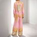 Women's Clothing Long Sleeved Pink Printed Shirt And Trousers Casual Fashion Suit American Style For Spring 2026_ecoleips.com