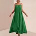 2026 European And American Cross-border Summer New Elegant Solid Color Strap Maxi Holiday Style Dress_ecoleips.com