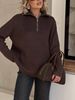 Minimalist Drop-Stitch Knit Sweater (Relaxed Fit, 78% Organic Cotton, Unisex Oversized Silhouette, Wrinkle-Resistant, Scandinavian Aesthetic)_ecoleips.com