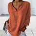 Women's Clothing Mid Length Casual Shirt Artistic Style Effortless Elegance – Lightweight V-Neck Tunic Blouse With 3/4 Sleeves For Casual Chic_ecoleips.com