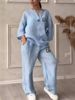 Women's Clothing Solid Color Cotton And Linen Casual Pants Suit_ecoleips.com
