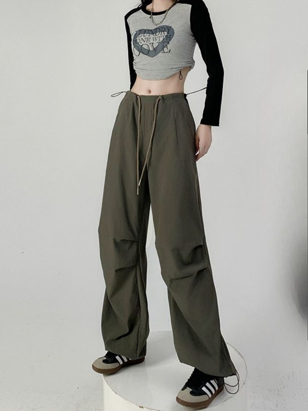 K American Work Pants, Women's High-end Pants, Children's High Waisted Wide Leg Sweatpants, Straight Leg Casual Sports Pants, Long Pants_ecoleips.com