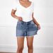 Summer New Arrival Women's Slim Fit Denim Shorts High Elasticity Comfortable Style Frayed Hem In Stock_ecoleips.com