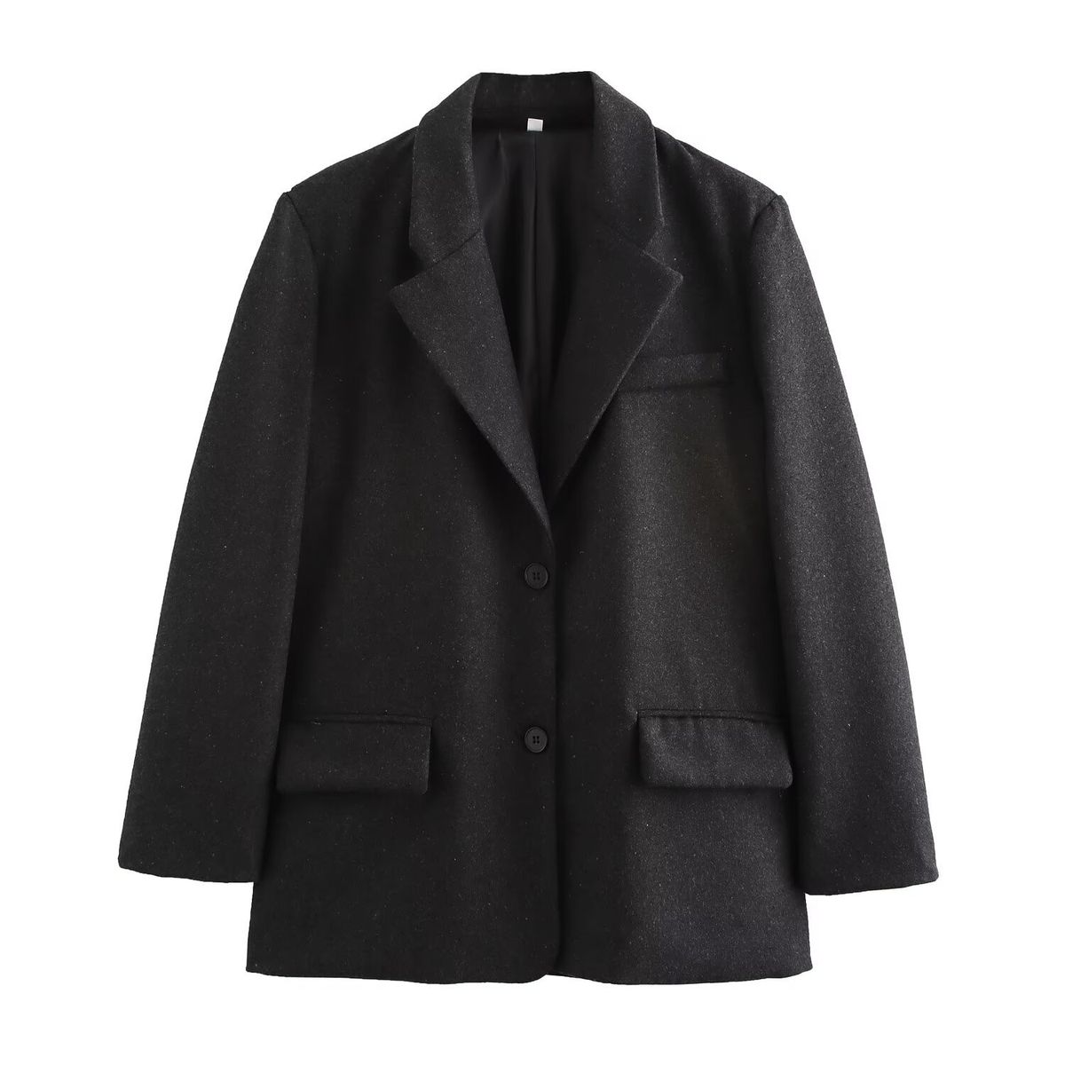Women's Straight Blazer With Shoulder Pads_ecoleips.com