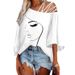 Women's Clothing Women's Sexy T-Shirt Summer Fashion Loose Printed Top Style Long Sleeve For Formal & Casual For Women_ecoleips.com