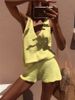 Women's Solid Color V-Neck Sweater Vest And Shorts Two-Piece Set Style Clothing_ecoleips.com