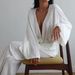 White Ice Silk Cotton Sleeve Long Pants Loose Wearable Pajama Set European And American Autumn New Home Wear For_ecoleips.com