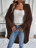 Women's Clothing Solid Color Bat Sleeve Casual Loose Wool Cardigan_ecoleips.com