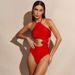 Women's Clothing New 3D Three Dimensional Flower Sexy Halter Neck 2 Piece Swimsuit Women's Swimsuit Suit Chiffon Skirt_ecoleips.com