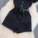 Summer Women's Premium Selection K Style Collared Denim Jumpsuit 2025 Short Sleeved Single Breasted Wide Leg Shorts_ecoleips.com