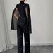Women's Clothing Women's Elegant Chiffon Jumpsuit Style Spring Autumn Sequined Semi High Neck Long Sleeve Solid Color Romper_ecoleips.com
