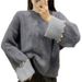 Women's Clothing Coat Spring And Autumn Sweater Loose Outer Wear Lazy Style Thick Pullover Sweater_ecoleips.com