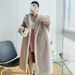 Luxury Teddy Coat Women's Long Alpaca Wool Winter Coat With Oversized Silhouette, Polo Collar, And Pockets_ecoleips.com