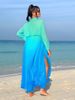 Women's Clothing Muslim Women's Conservative Long Sleeve Gradient Color Swimsuit Loose Polyester Beachwear Suitable For Swimming And Water Sports_ecoleips.com
