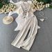 Women's Retro Style Two Piece Set Sleeveless V-Neck Jacket & High-Waisted Wide Leg Trousers Slimming Summer Pant Suit_ecoleips.com