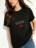 Women Crew Neck Short Sleeve T Shirt Paris Amour Cherries Letter Graphic Tee Retro French Style Loose Casual Summer Streetwear Tops_ecoleips.com