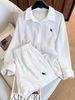 Polo Brand Embroidered Shirt Set Women Loose Long Sleeve Sun Protection Shirt + Shorts Two-Piece Casual Resort Wear_ecoleips.com