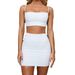 Women's Sexy Camisole And Pleated Bodycon Skirt Two-Piece Set American Style Thin Casual Elegant Fashion Dress_ecoleips.com