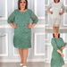 Cross-border 2025 European And American Cross-border Foreign Trade Women's New Pleated Round-neck Midi Dress, Slim-fit,_ecoleips.com