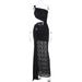 Wind Women's Clothing 2025 Spring/summer New Product Fashionable And Sexy Mid Waist Hollow Lace Ribbon Dress_ecoleips.com