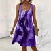 2025 European And American Cross-Border Spring/Summer New Sleeveless Tie-Dye Printed Fashion Dress_ecoleips.com