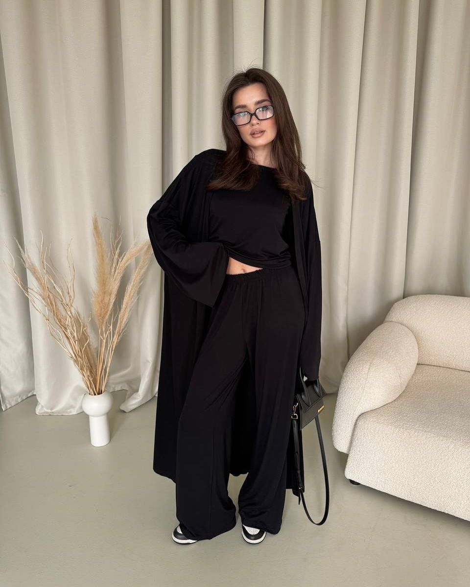 Summer New Women's Fashion High Waist Trousers And Long Cardigan Casual Top Style_ecoleips.com
