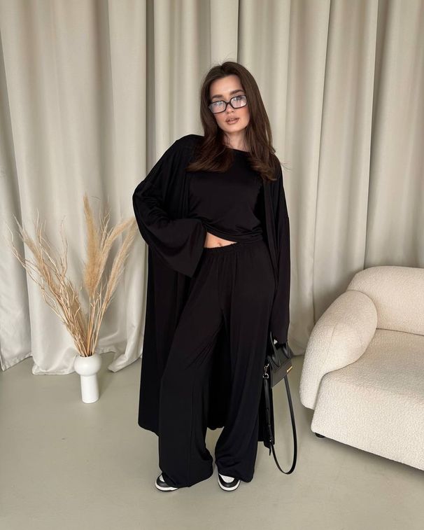 Summer New Women's Fashion High Waist Trousers And Long Cardigan Casual Top Style_ecoleips.com
