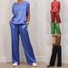 Women's Trendy Long Pants Shirt Casual Suit Wide Leg Pants Loose Fit Spring New Arrival_ecoleips.com