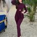 European Style Long Sleeve One-Piece Swimsuit For Women - Conservative Waist-Cinched Design With Side Split_ecoleips.com