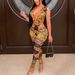 Women's Clothing sexy V neck tight digital positioning printed two piece set _ecoleips.com